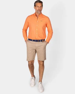 Linen Orange Long Sleeve Shirt