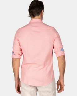 Linen Pastel Pink Long Sleeve Shirt