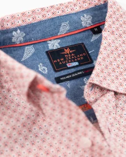 Linen shirt with dotted print - Red Cider