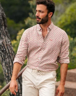 Linen shirt with print