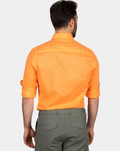 Linen shirt with stretch - Fresh Orange