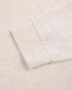 Long sleeve cotton beige polo