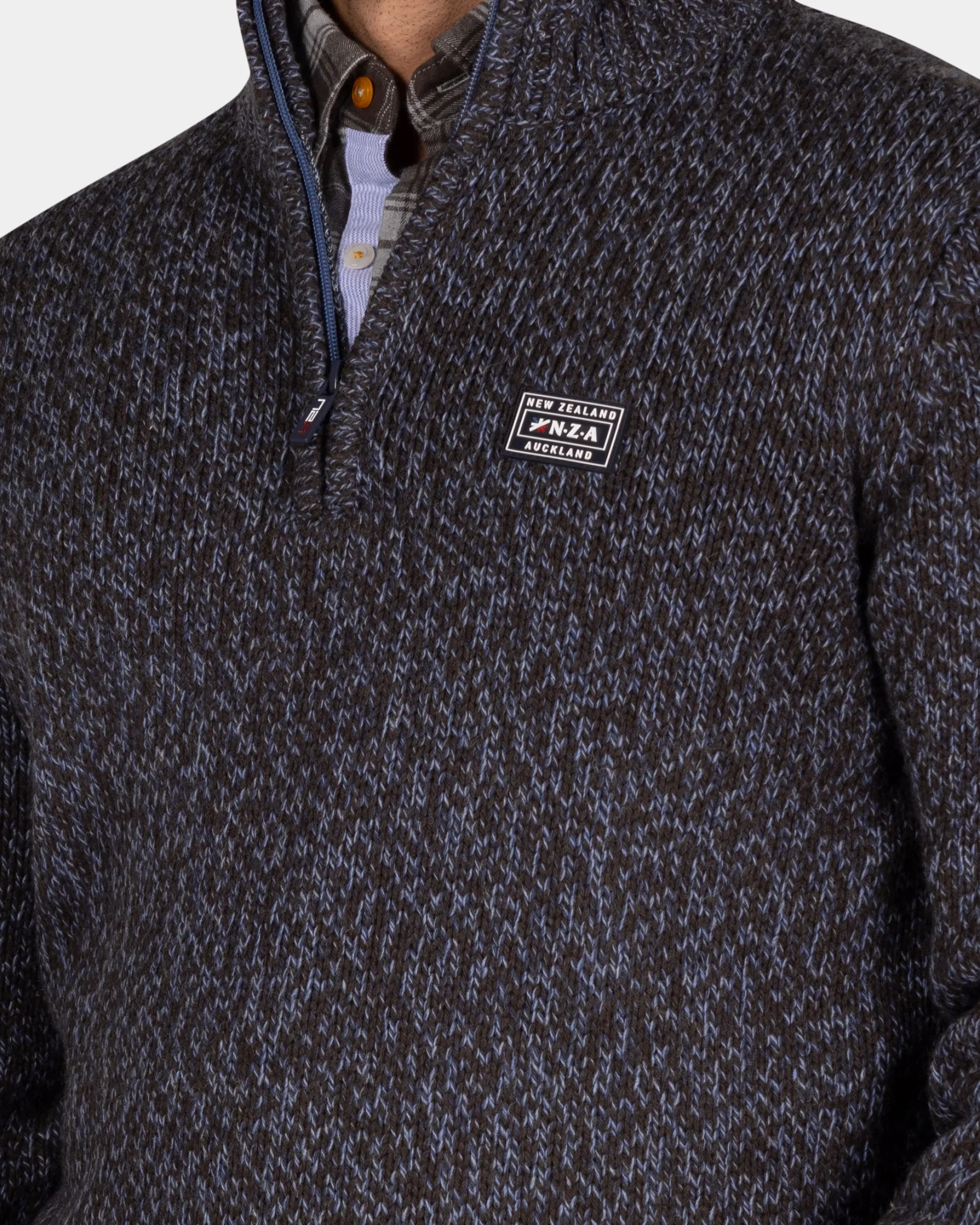Mottled dark brown wool pullover - Dark Mocca
