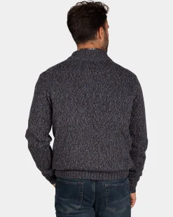 Mottled dark brown wool pullover - Dark Mocca