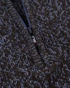 Mottled dark brown wool pullover - Dark Mocca