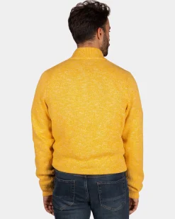 Mottled ochre yellow sweater - Warm Ocre