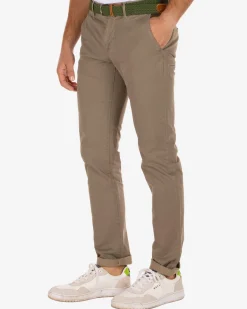 Napier Twill Stretch Print chino pants - Clay Brown