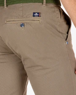 Napier Twill Stretch Print chino pants - Clay Brown
