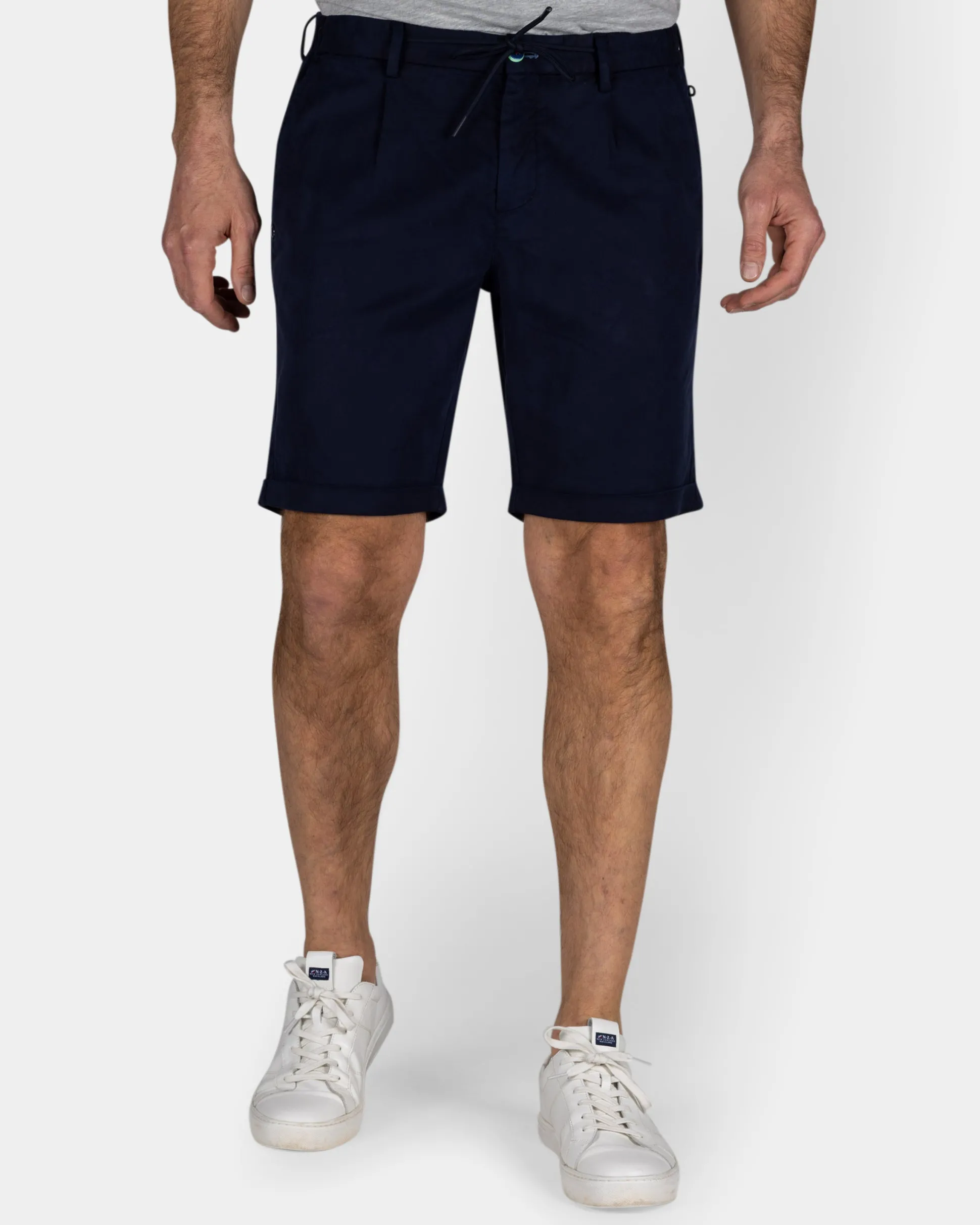 Navy Chino Shorts with Stretch