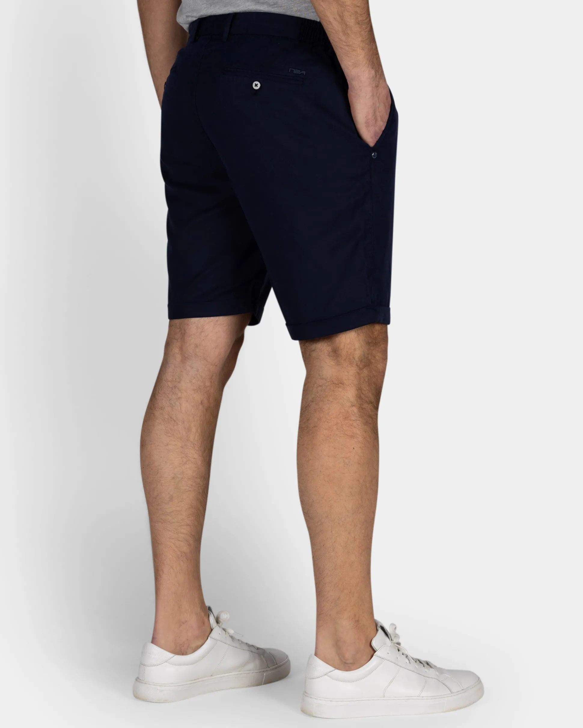Navy Chino Shorts with Stretch