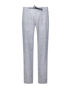 Navy chino with linen