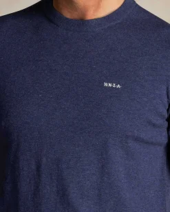 Navy cotton crew neck sweater