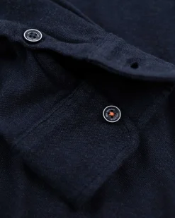 Navy cotton long sleeved shirt - Pitch Navy