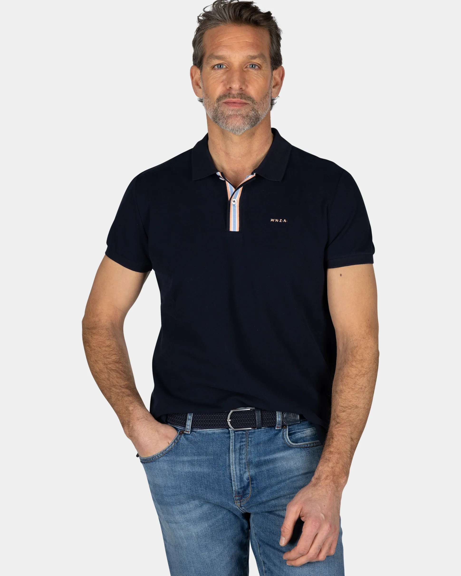 Navy cotton polo