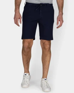 Navy Cotton Shorts with Stretch