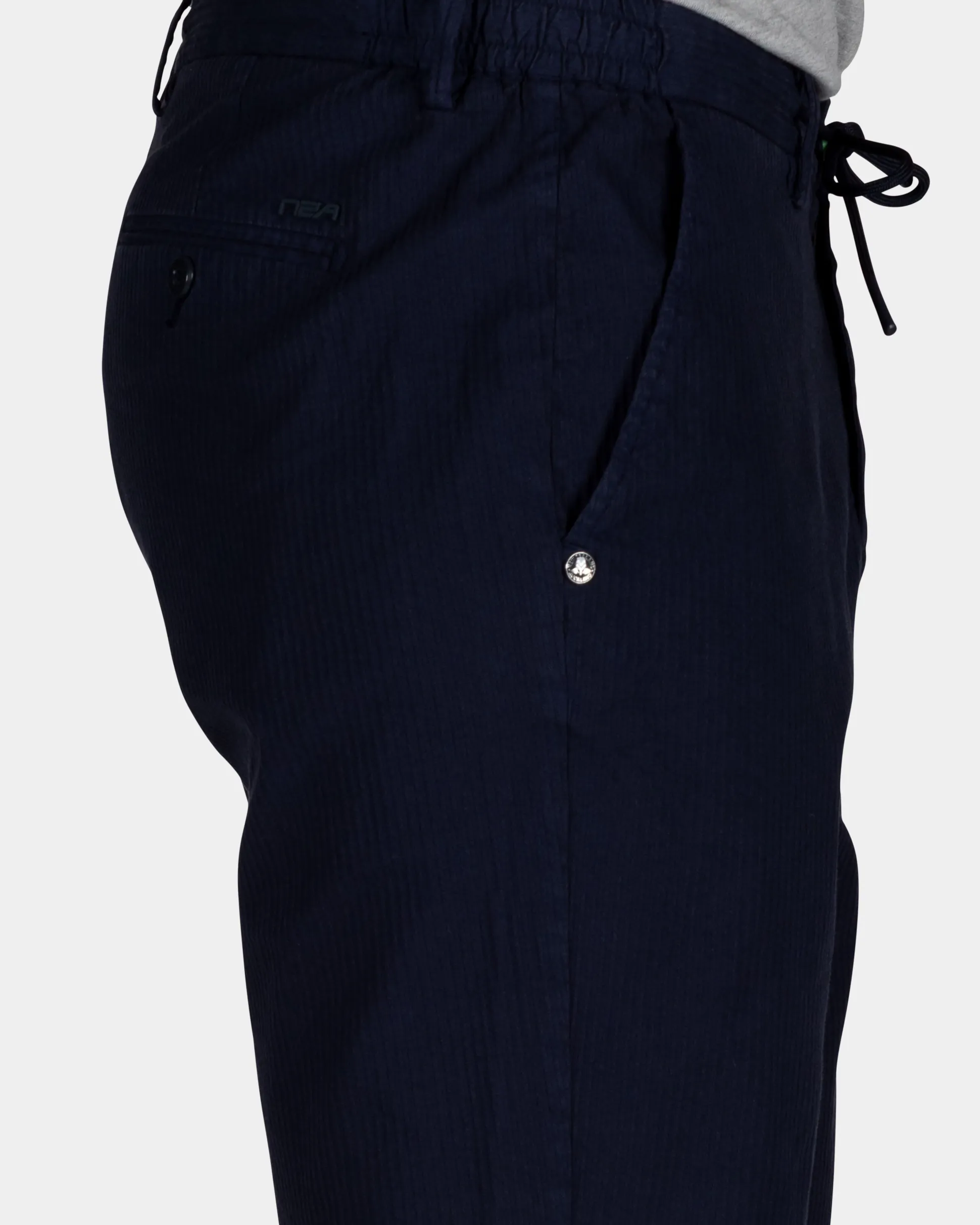 Navy Cotton Shorts with Stretch
