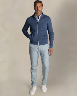 Navy full zip cotton sweater