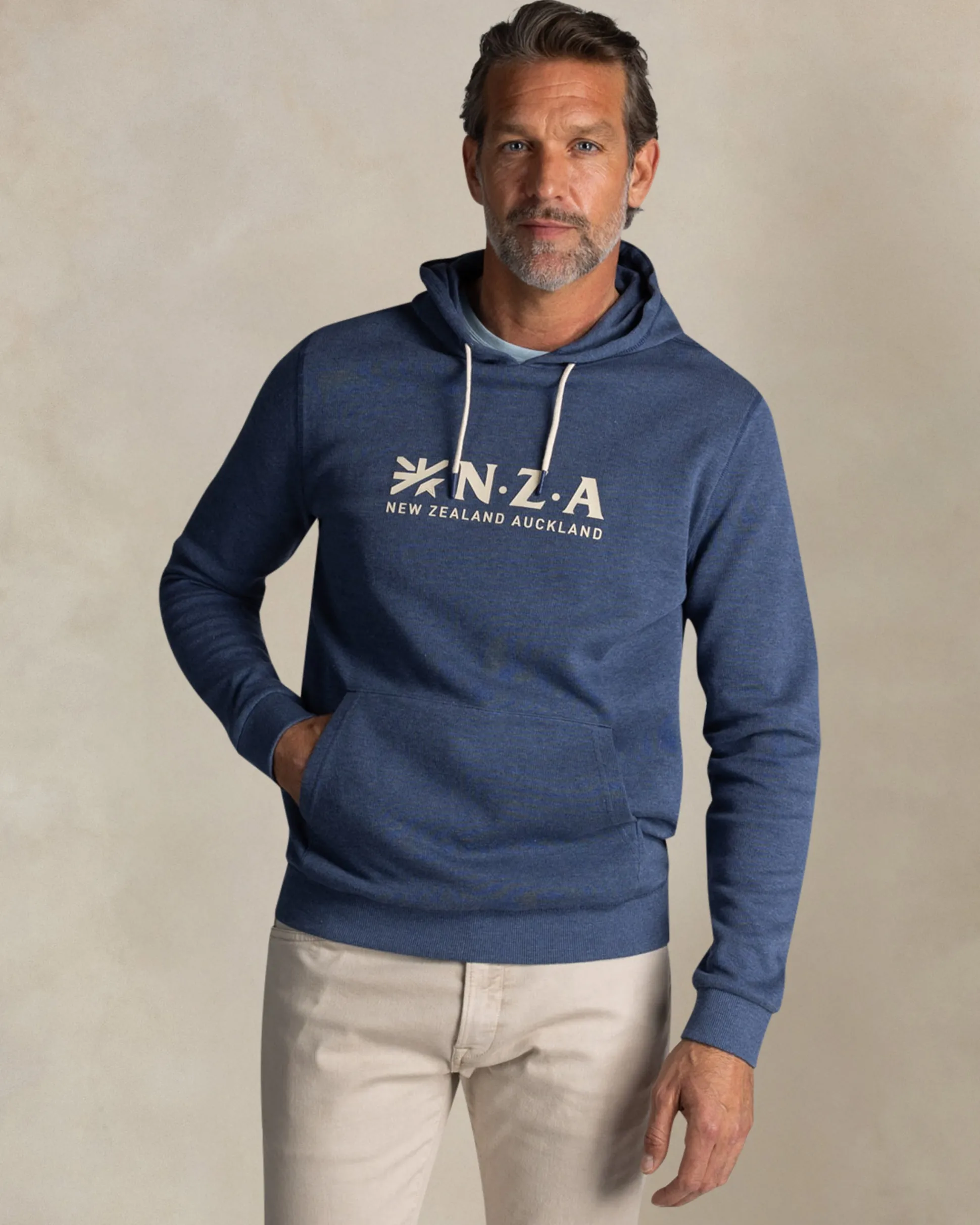 Navy hoodie with logo
