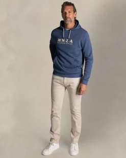 Navy hoodie with logo