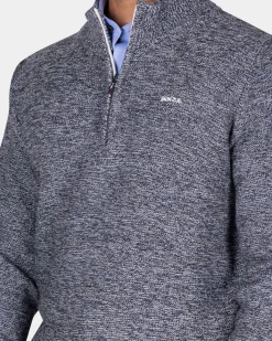 Navy knitted half-zip pullover - Winter Navy