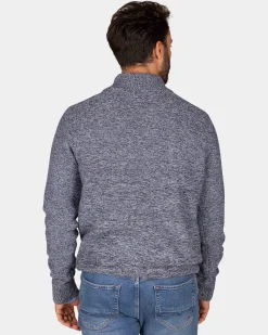 Navy knitted half-zip pullover - Winter Navy