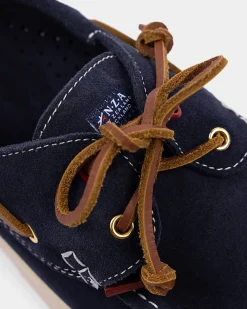 Navy Leather Boat Shoes