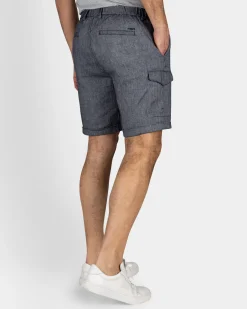 Navy Linen Chino Shorts