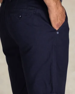 Navy linen chino shorts
