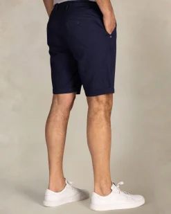 Navy linen chino shorts