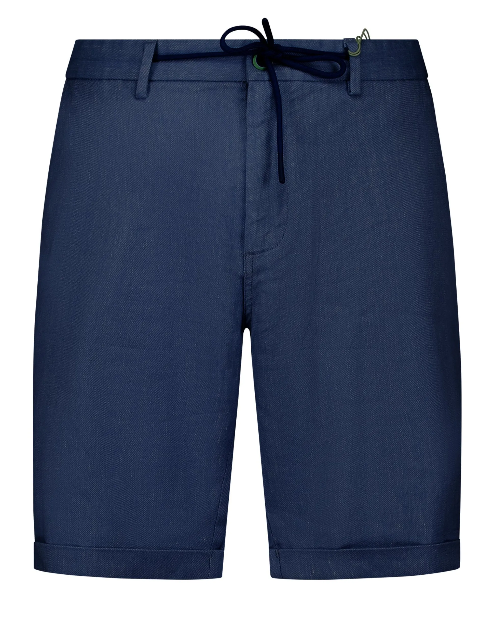 Navy Linen Stretch Shorts