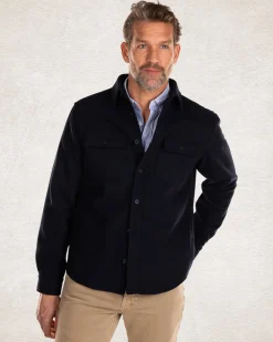 Navy long sleeved overshirt - Pitch Navy