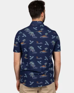 Navy shirt with summer print - Ocean Navy