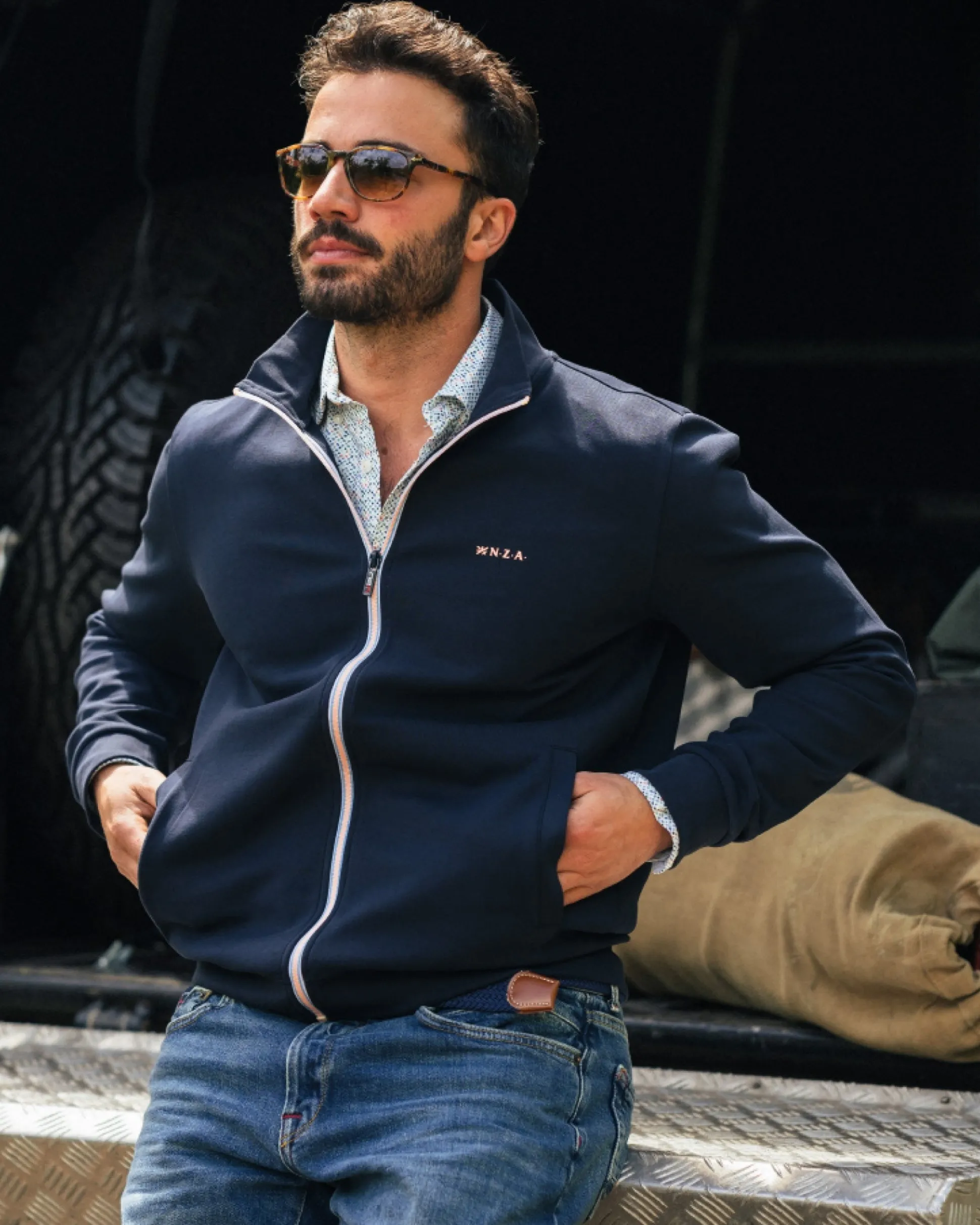 Navy sporty cardigan