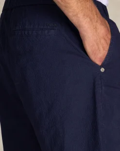 Navy stretch chino shorts