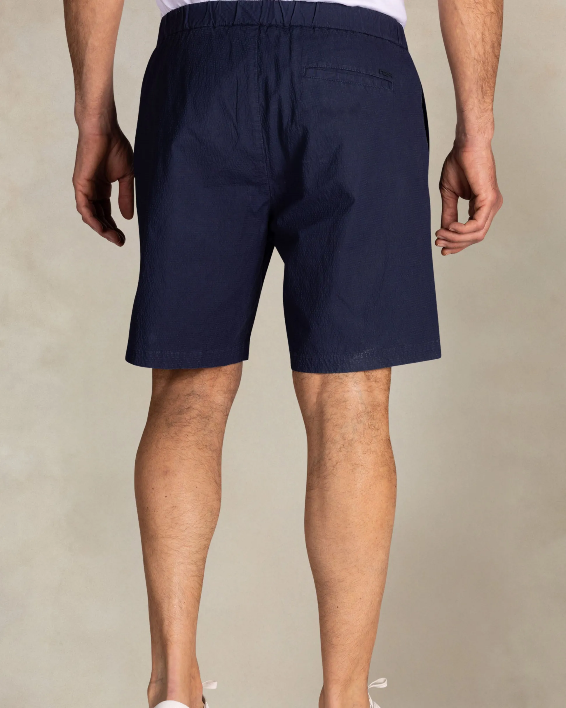 Navy stretch chino shorts