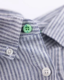 Navy striped linen shirt