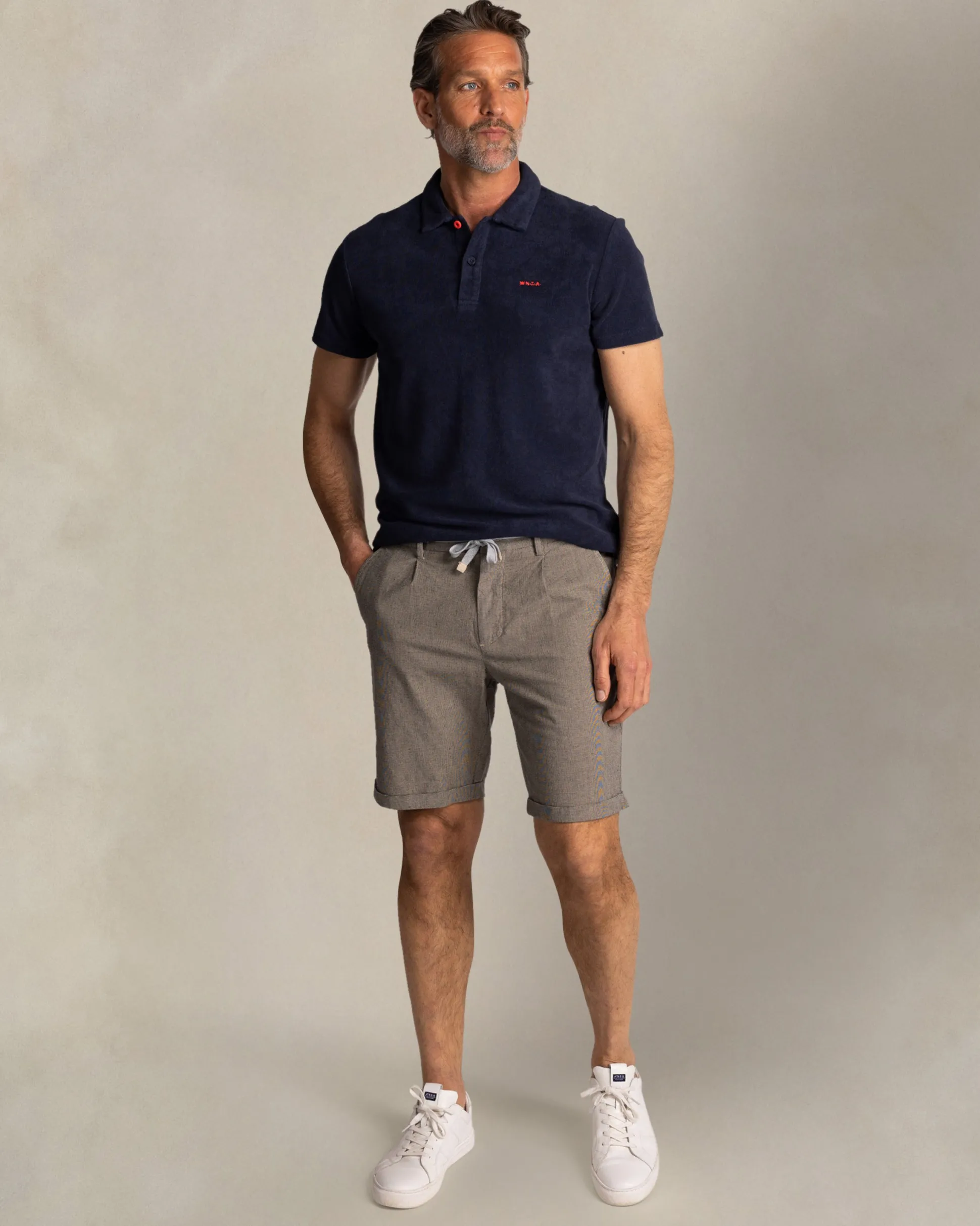 Navy terry cloth polo