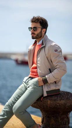 Nylon bomber jacket - Shimmering Sand