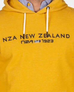 Ochre yellow hoodie with logo - Warm Ocre