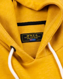 Ochre yellow hoodie with logo - Warm Ocre