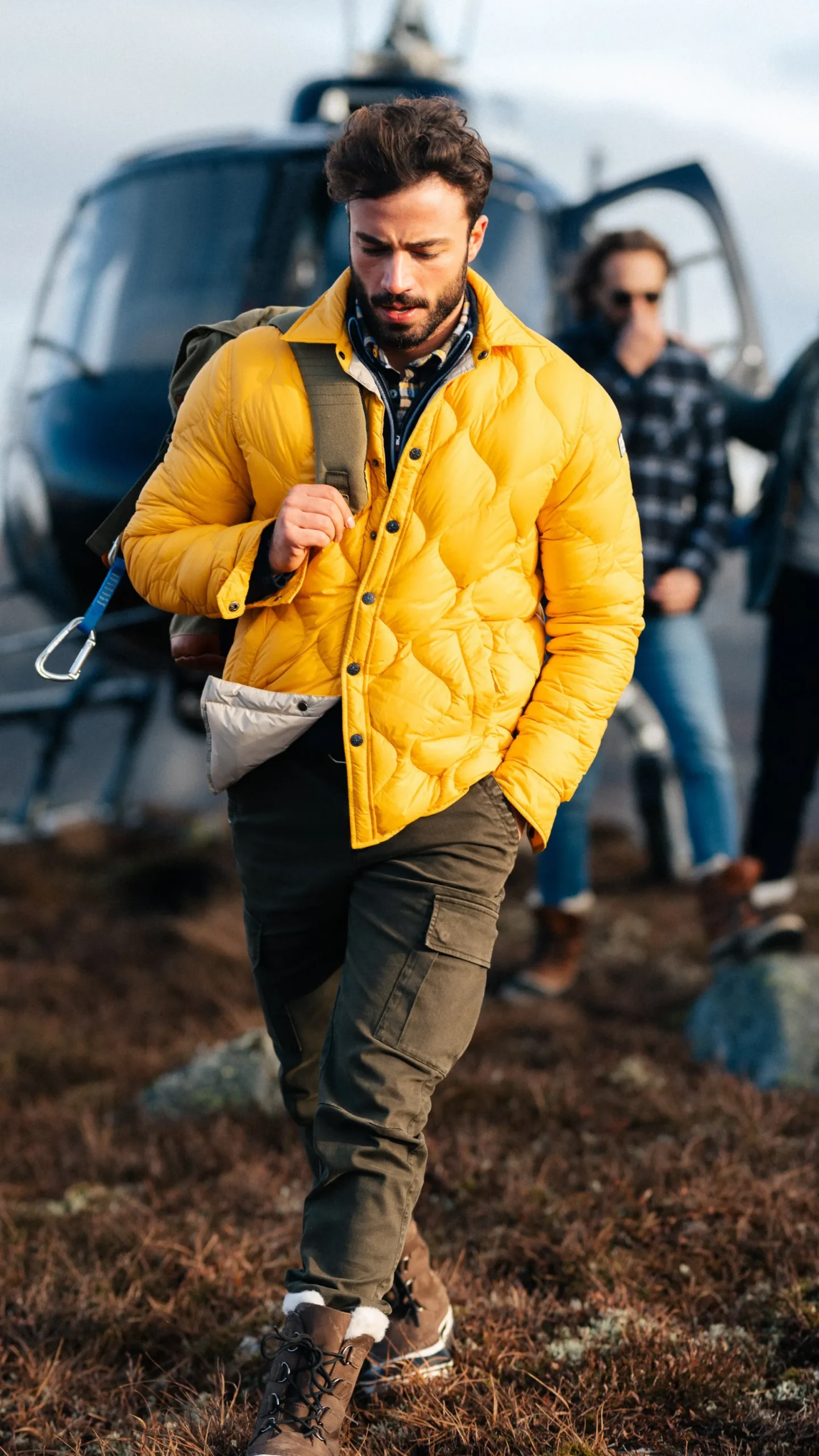 Ochre yellow quilted jacket - Warm Ocre