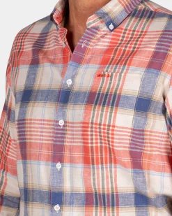 Orange and blue checked shirt