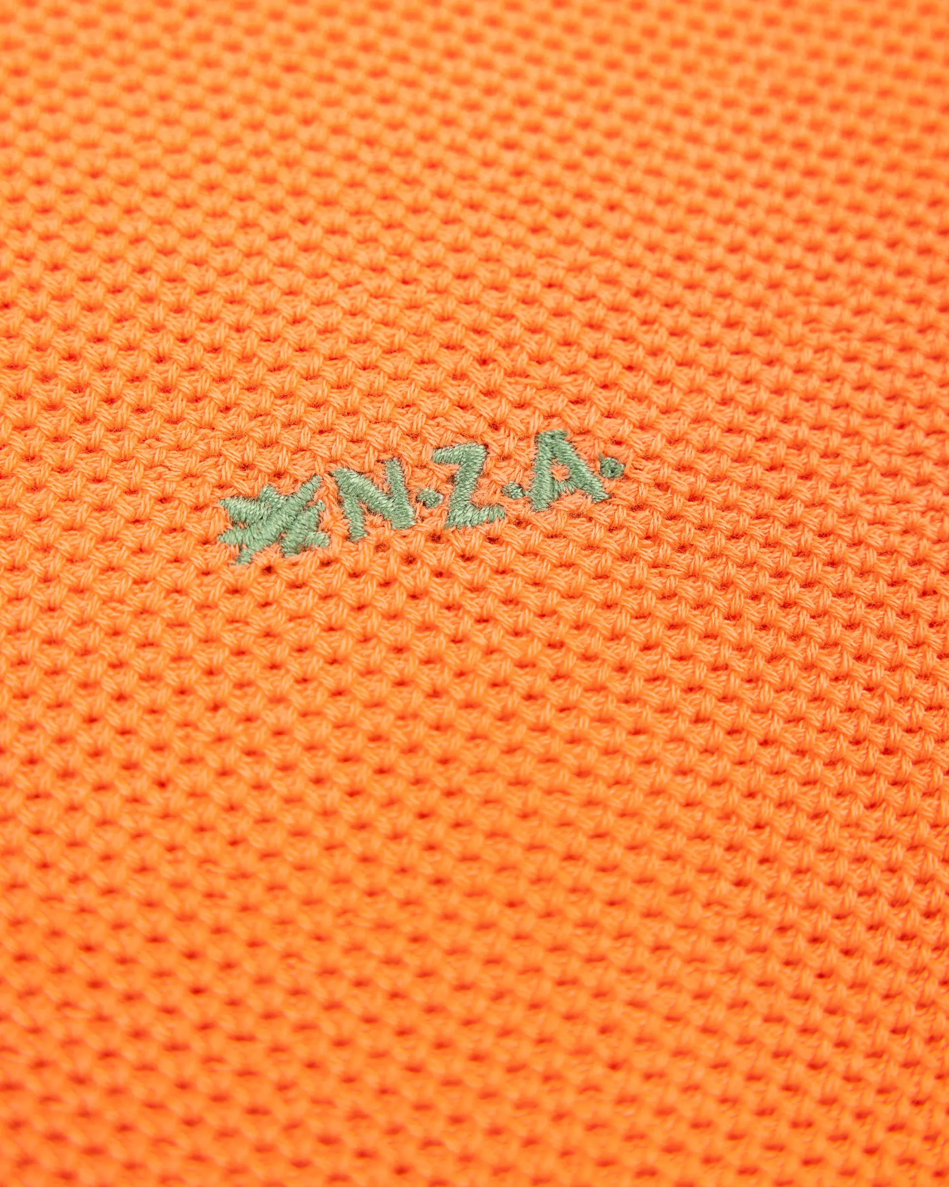 Orange basic pullover with half zipper