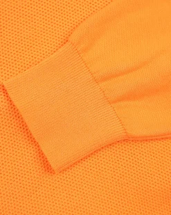 Orange basic pullover with half zipper