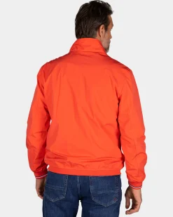 Orange bomber jacket with stretch