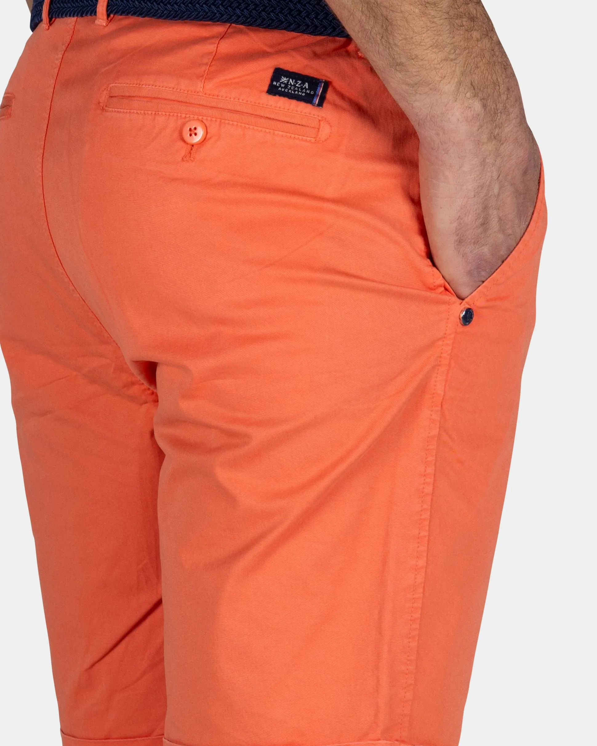 Orange Cotton Chino Shorts