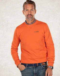 Orange crew neck sweater - Ginger Orange