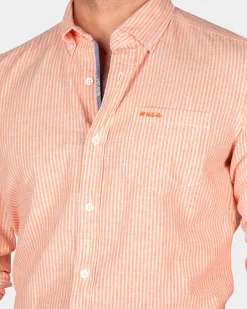 Orange linen shirt - Golden Orange