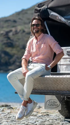 Orange linen shirt - Golden Orange