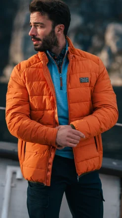 Orange padded jacket - Almond Orange